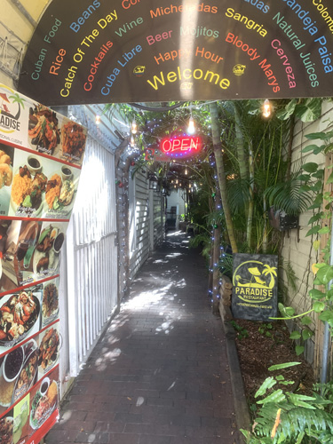Paradise Restaurant alley - Key West Bar Hop #335