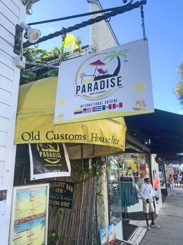 Paradise Restaurant sign - Key West Bar Hop #335